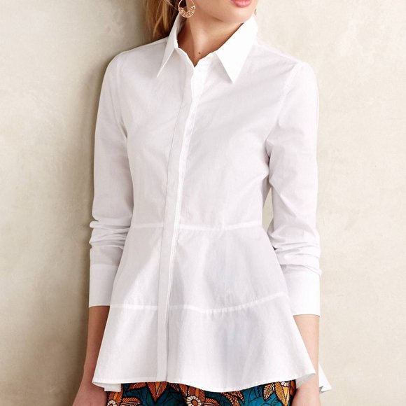 button down peplum blouse